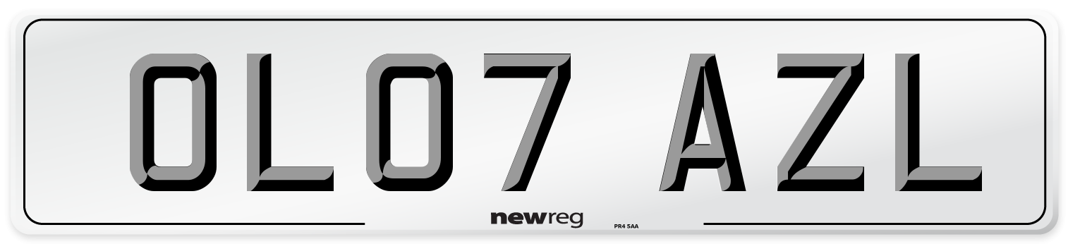 OL07 AZL Number Plate from New Reg